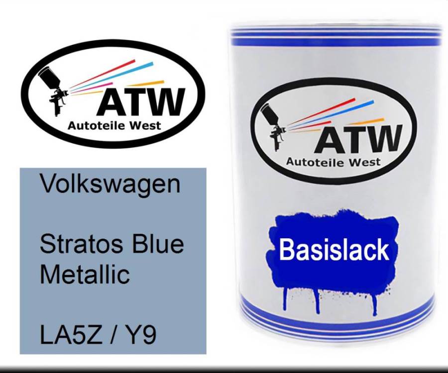 Volkswagen, Stratos Blue Metallic, LA5Z / Y9: 500ml Lackdose, von ATW Autoteile West.